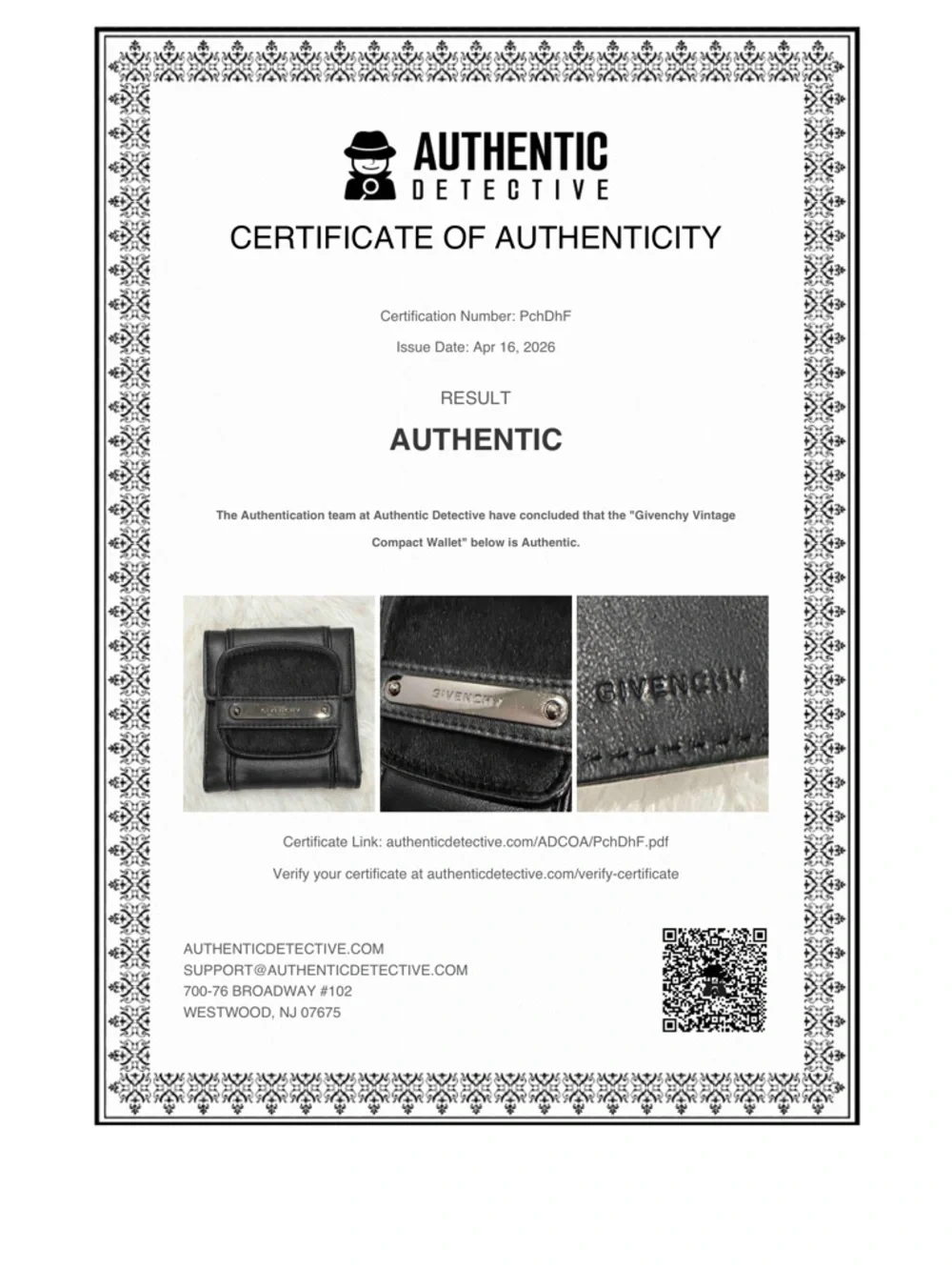 Givenchy Vintage Compact Wallet Black Pony Hair & Leather - Authenticated - Picture 12 of 12